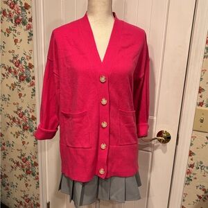 Oversized M Pink Cardigan Sweater - LOFT